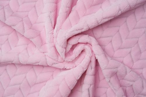 polar, minky, gładki, dzianina, kocyk, plush, dziecko, welur, przytulanka, 350g, paski, blushing bride, różowy, pudrowy